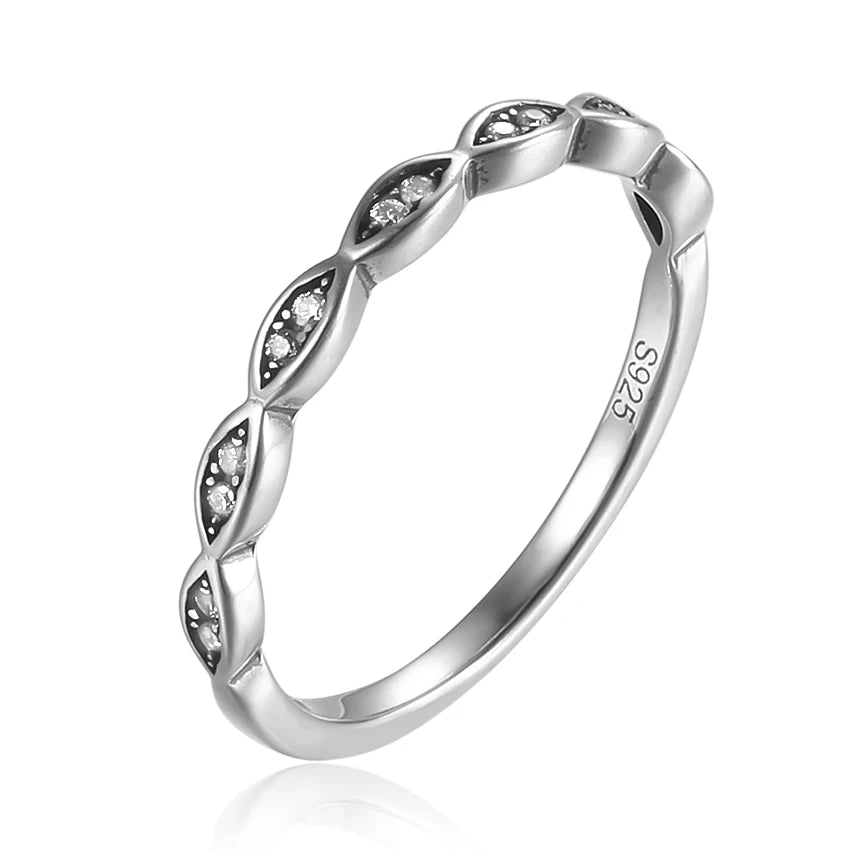 Authentic 925 Sterling Silver Jewelry Evil Eye Finger Chain Rings for Women Infinity Love Engagement Weddings Wholesale Joyas