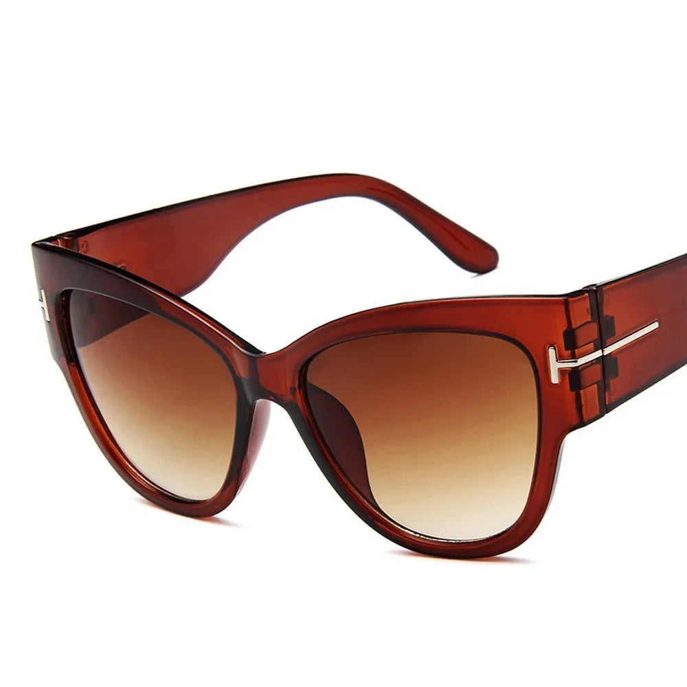 2024 New Brand Sunglasses Women Luxury Designer T Fashion Black Cat Eye oversized Sunglasses Female Gradient Sun Glasses oculos
