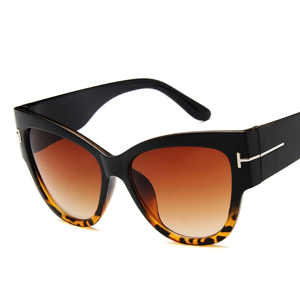 2024 New Brand Sunglasses Women Luxury Designer T Fashion Black Cat Eye oversized Sunglasses Female Gradient Sun Glasses oculos
